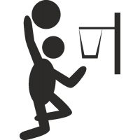 Силуэт человека, играющего в баскетбол