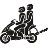 Два человека на скутере