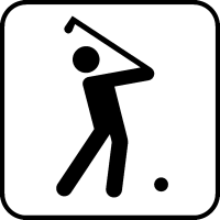 Человек играющий в гольф