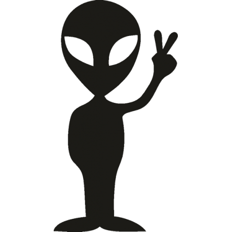 Инопланетянин изображающий символ Мира