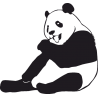 Сидящая Панда с высунутым Языком