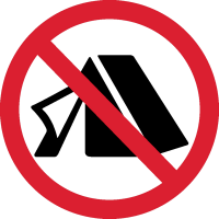 Знак Устраивать палатку Запрещено 1