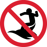 Знак кататься на серфе запрещено