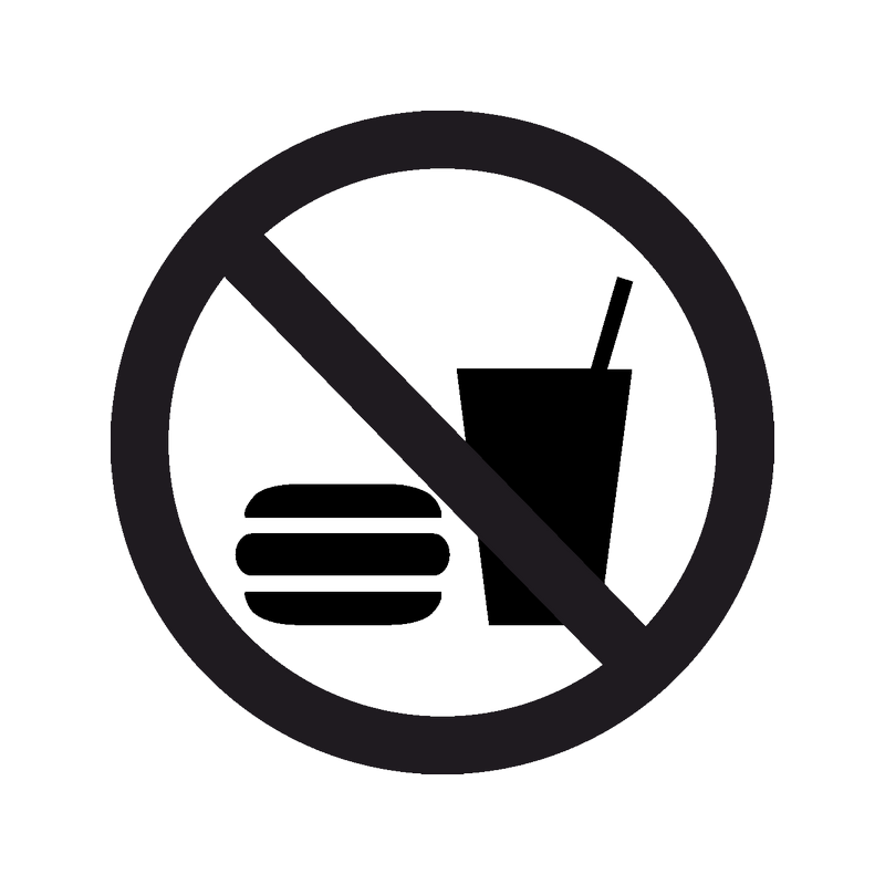 Запрет есть на рабочем месте. Запрет на питание иконка. Знак с едой и напитками запрещено. Пиктограмма не употреблять в пищу. Табличка еда запрещена.