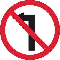 Знак Поворот налево Запрещен 1