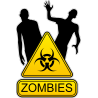 Знак осторожно зомби
