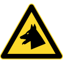 Знак осторожно собака