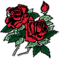 Ветка красной розы
