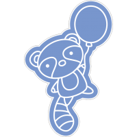 Голубой енот с воздушным шариком