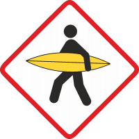Знак осторожно серферы
