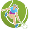 Теннисистка с ракеткой и мячoм