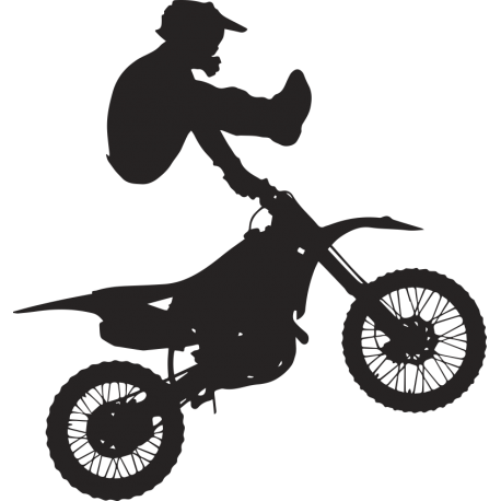 Мотоциклист в полете на мотоцикле