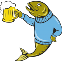 Рыба с бокалом пива