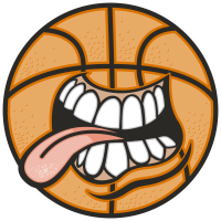 Баскетбольный мяч показывающий язык