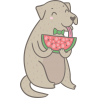 Собака с арбузом