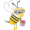 Пчела с подарком в руках