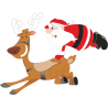 Дед Мороз запрыгивает на оленя