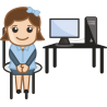 Девушка возле компьютера