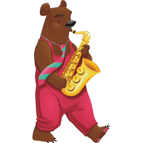 Медведь с саксофоном