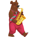 Медведь с саксофоном