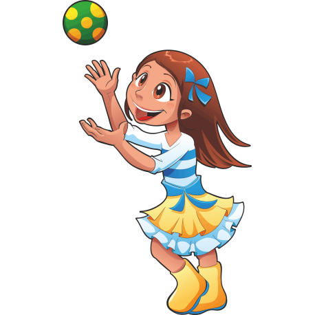 Девочка играет мячом