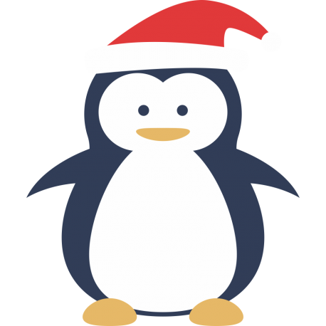 Пингвин в шапке Деда Мороза