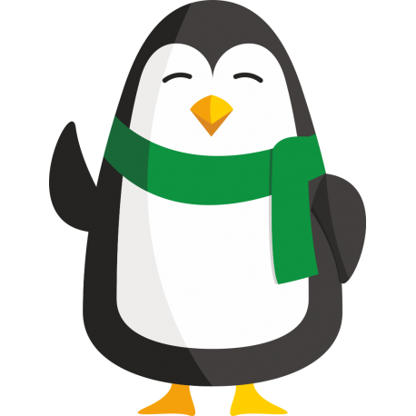 Пингвин в зеленом шарфе