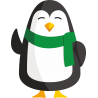 Пингвин в зеленом шарфе
