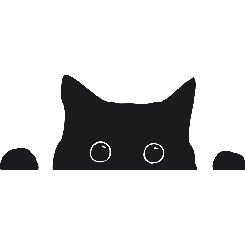 Наклейка на авто Выглядывающий кот машину виниловая - матовая, глянцевая,  светоотражающая, магнитная, металлизированная