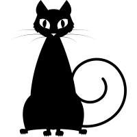 Толстый кот с закрученным хвостом