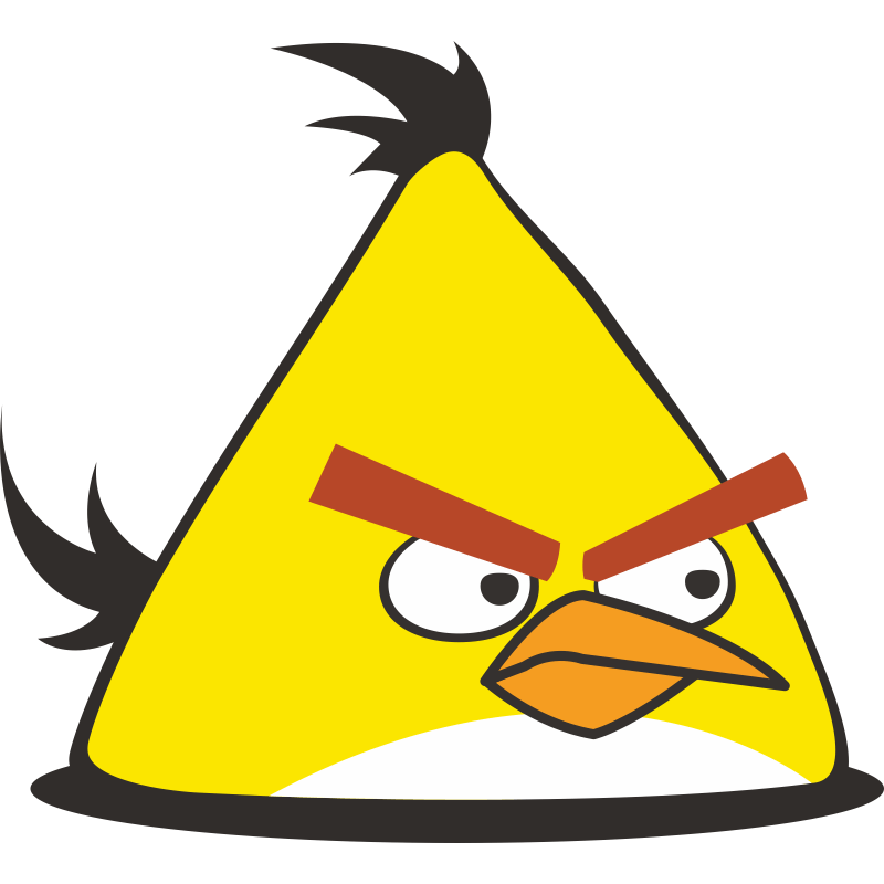 Наклейка на авто Желтая птица из Angry Birds – Злые Птицы машину виниловая  - матовая, глянцевая, светоотражающая, магнитная, мет