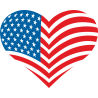 Флаг США у форме сердца