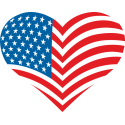 Флаг США у форме сердца