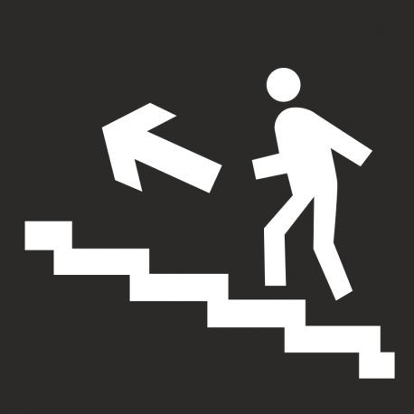 Знак - Направление к эвакуационному выходу по лестнице вверх