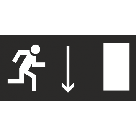Знак - Направление к эвакуационному выходу(направо вниз)