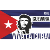 Эрнесто Че Гевара на фоне кубинского флага Viva la Cuba!