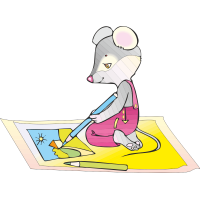 Мышь рисует