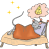Мышь спит и думает про сыр