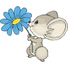 Мышь с цветком