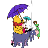 Винни-Пух с Пятачком едут на Иа из мультфильма 