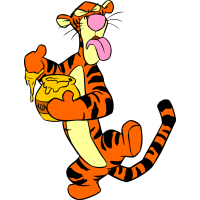 Тигра кушает мед из мультфильма "Новые приключения Винни-Пуха"