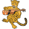 Леопард играет на гитаре
