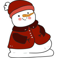 Снеговик в красной куртке