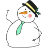 Снеговик в шляпе и галстуке