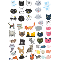 Стикерпак - набор наклеек  кошки