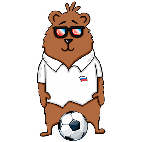 Медведь Хипстер Болельщик За Российскую Сборную По Футболу На Чемпионате 2018