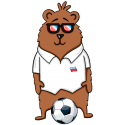 Медведь хипстер болельщик за российскую сборную по футболу на чемпионате мира 2018