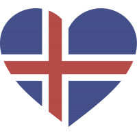 Сердце Флаг Исландии (Исландский Флаг в форме сердца)