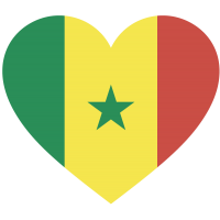 Сердце Флаг Сенегала (Сенегальский Флаг в форме сердца)