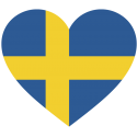 Сердце Флаг Швеции (Шведский Флаг в форме сердца)
